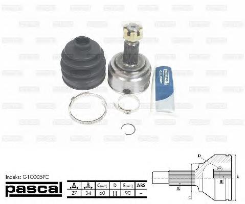 ШРУС наружный передний G1C005PC Pascal