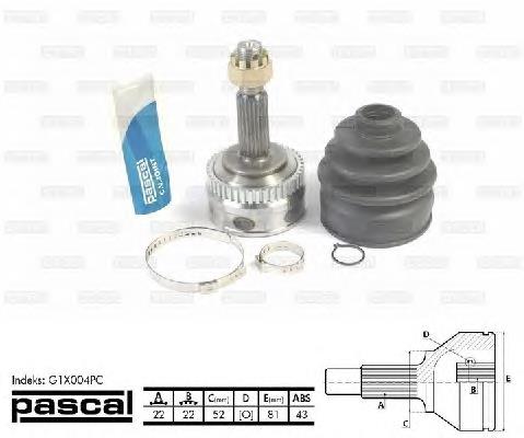 Junta homocinética externa dianteira G1X004PC Pascal