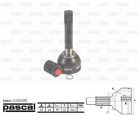 Junta homocinética externa dianteira G12012PC Pascal