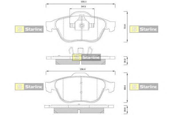 BDS249 Starline Колодки передние