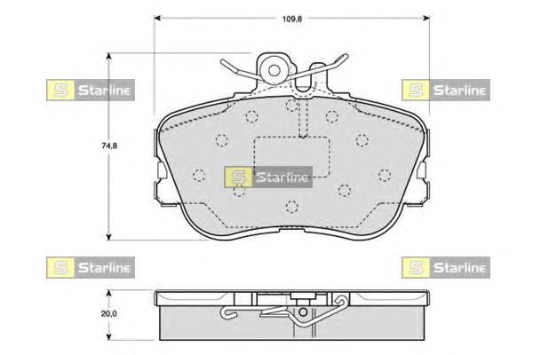 BDS286 Starline колодки тормозные передние дисковые