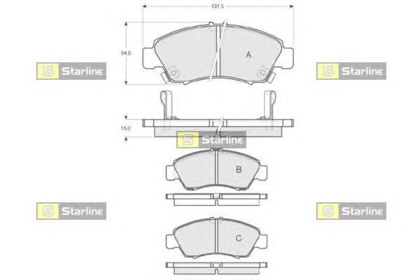 Передние тормозные колодки BDS151 Starline