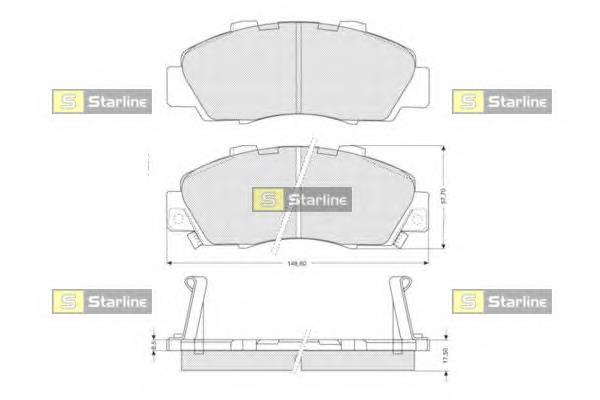 BDS214 Starline sapatas do freio dianteiras de disco