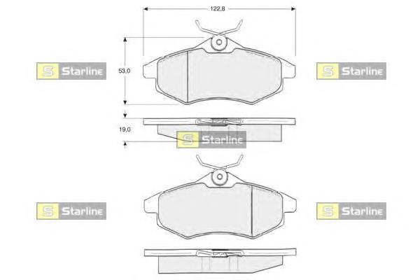 BD S319 Starline sapatas do freio dianteiras de disco