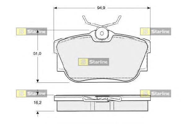 BDS307 Starline Колодки тормозные дисковые комплект