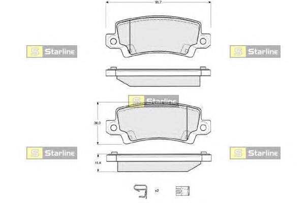 BD S327 Starline sapatas do freio traseiras de disco