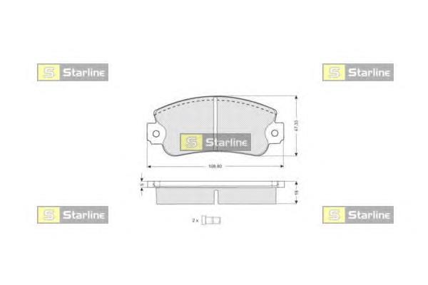BDS026 Starline колодки тормозные передние дисковые