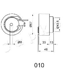 Rolo de reguladora de tensão da correia do mecanismo de distribuição de gás Chrysler Voyager 3 RG, RS
