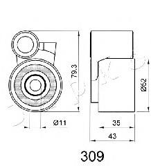 JE1512750A Mazda Ролик натяжителя ремня ГРМ