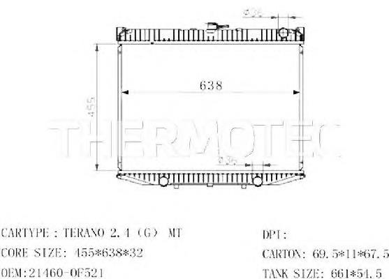 D71013TT Thermotec radiador de esfriamento de motor