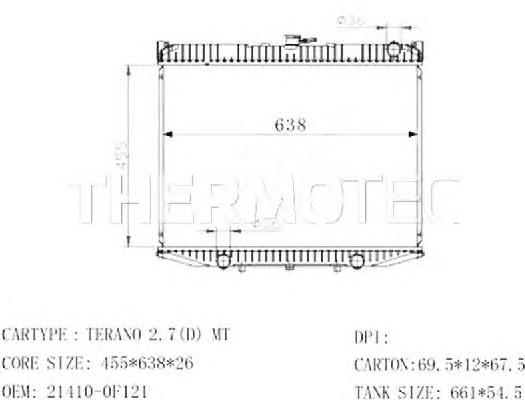 D71014TT Thermotec radiador de esfriamento de motor