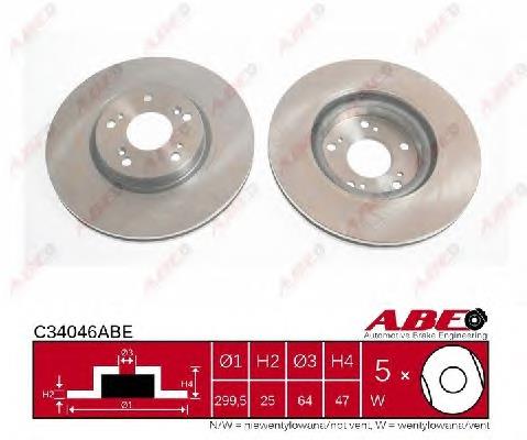 Тормоз дисковый передний ABE C34046ABE цена, от 30.63 USD