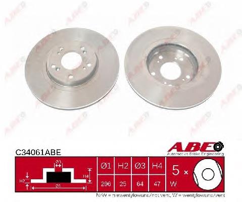 Тормоз дисковый передний ABE C34061ABE цена, от 37.95 USD