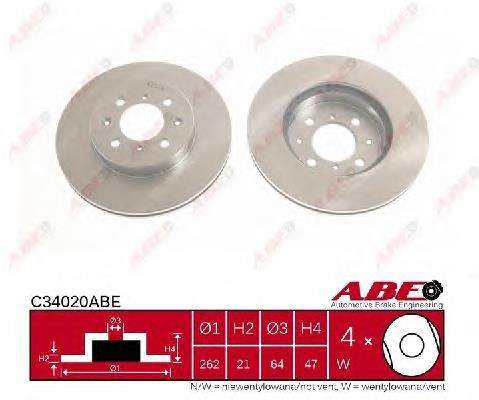 Передний тормозной диск ABE C34020ABE