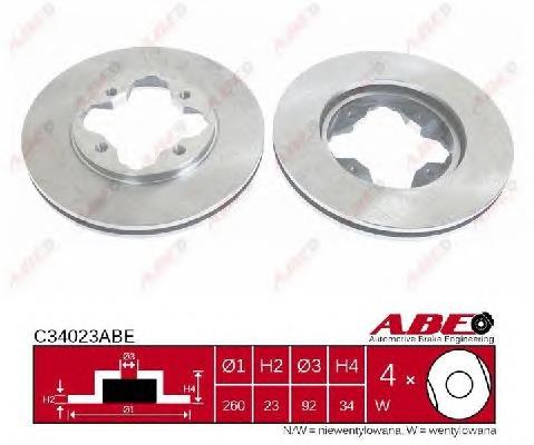 C34023ABE ABE Диск тормозной передний
