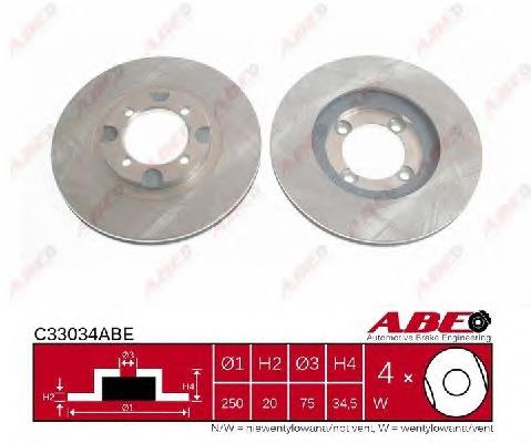 Передние тормозные диски C33034ABE ABE
