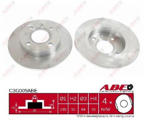 C3G009ABE ABE Диск тормозной передний