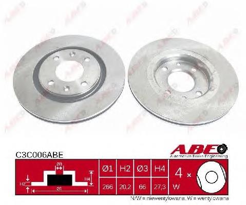 Тормоз дисковый передний ABE C3C006ABE цена, от 21.68 USD