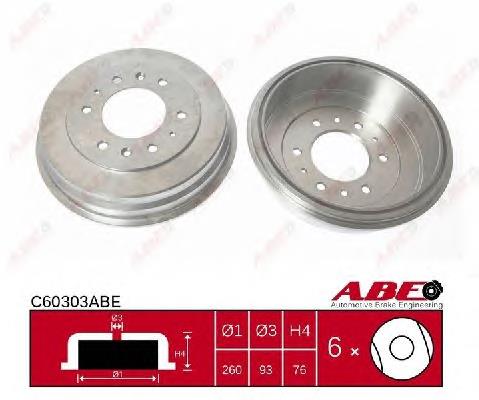 Барабан тормозной задний ABE C60303ABE цена, от 46.22 USD