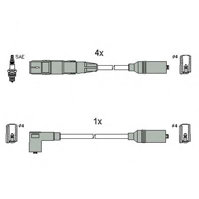 134831 Huco fios de alta voltagem, kit