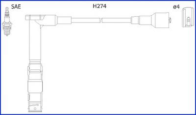 134775 Huco fios de alta voltagem, kit