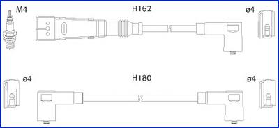 134707 Huco fios de alta voltagem, kit