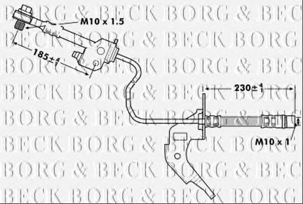 BBH7122 Borg&beck mangueira do freio traseira direita