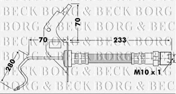 BBH7119 Borg&beck mangueira do freio traseira esquerda