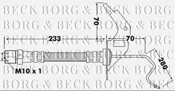 BBH7120 Borg&beck mangueira do freio traseira direita