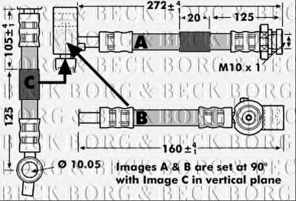 Шланг тормозной передний правый BBH7149 Borg&beck