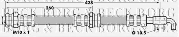 BBH7076 Borg&beck mangueira do freio dianteira