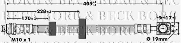 Шланг тормозной передний BBH7383 Borg&beck