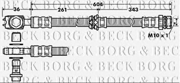BBH7389 Borg&beck mangueira do freio dianteira