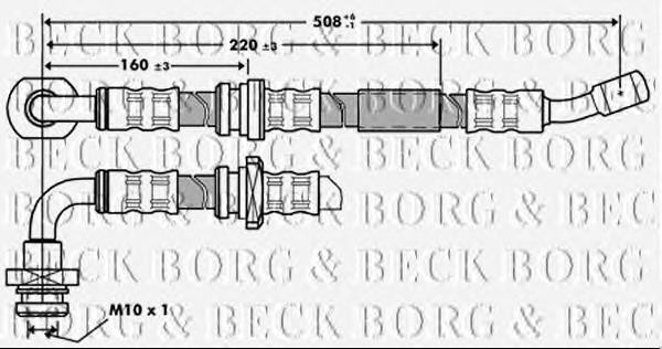 Шланг тормозной передний левый BBH7211 Borg&beck