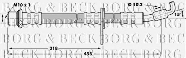 BBH7239 Borg&beck mangueira do freio dianteira
