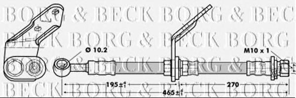 BBH6741 Borg&beck mangueira do freio dianteira esquerda