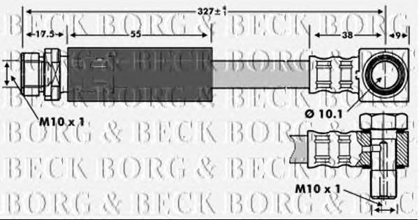 BBH6737 Borg&beck mangueira do freio traseira