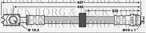 Шланг тормозной передний BBH6631 Borg&beck