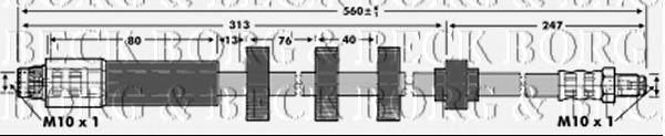 Mangueira do freio dianteira BBH6905 Borg&beck