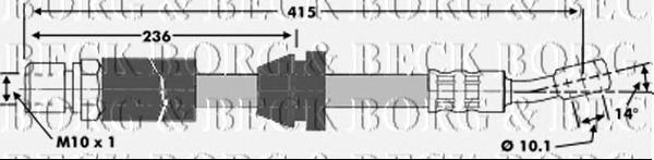 Шланг тормозной передний BBH6943 Borg&beck