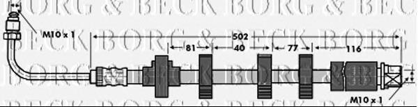 Шланг тормозной передний левый BBH6833 Borg&beck