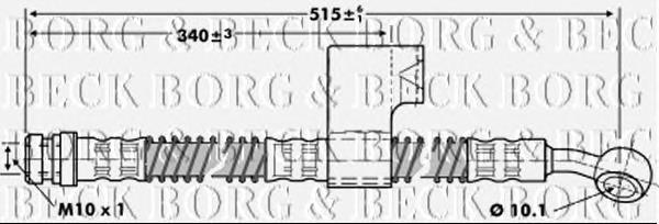 Шланг тормозной передний левый BBH6798 Borg&beck