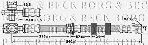 BBH6851 Borg&beck mangueira do freio dianteira