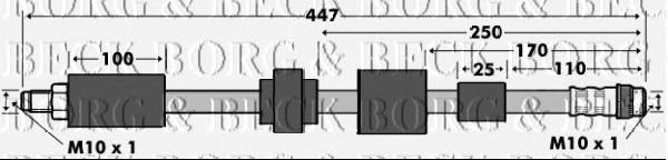 BBH7530 Borg&beck mangueira do freio dianteira