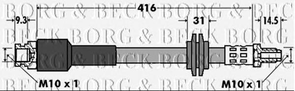 BBH7425 Borg&beck mangueira do freio traseira