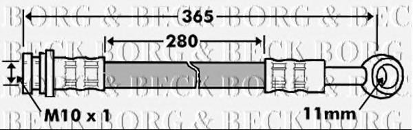 Шланг тормозной задний правый BBH7465 Borg&beck