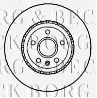 BBD5843S Borg&beck disco do freio dianteiro