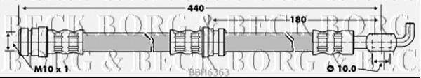 Mangueira do freio dianteira BBH6363 Borg&beck