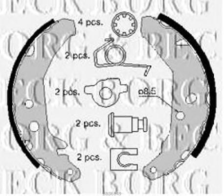 BBS6149 Borg&beck sapatas do freio traseiras de tambor