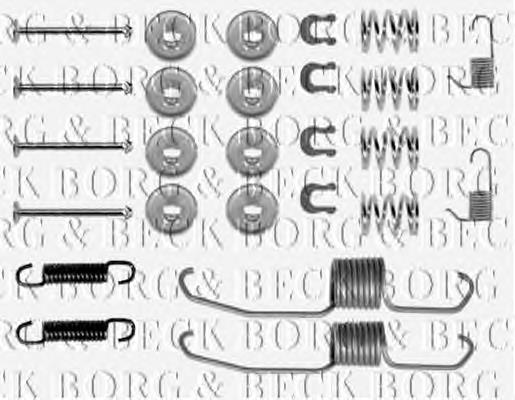 Kit de montagem das sapatas traseiras de tambor BBK6108 Borg&beck